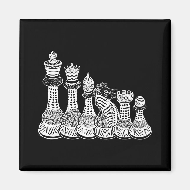 Chess Gift | I Really Love The Chess Pieces Magnet (Front)