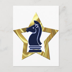 Chess Gold Star Rook Postcard