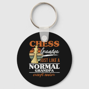 Chess Grandpa Just Like A Normal Grandfather Chess Keychain