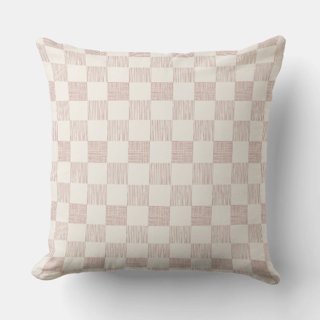 Chess Grid Manual Lines Throw Pillow (Front)