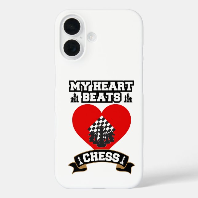 Chess Heart Pieces Strategy Game Love Passion  Case-Mate iPhone Case (Back)