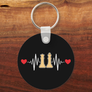 Chess Heartbeat Checkmate Vintage  Keychain