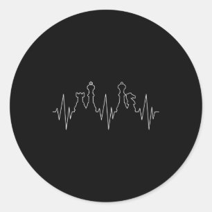 Chess Heartbeat Chess Master Chess Club Classic Round Sticker