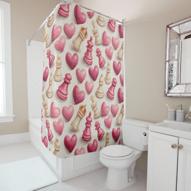 Chess & Hearts Valentines Pattern (In Situ)