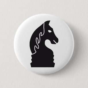 chess horse 2 inch round button