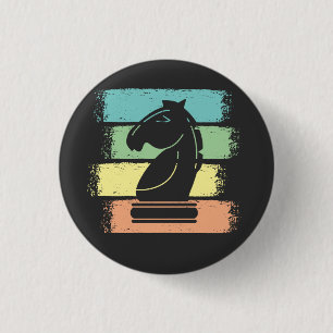 Chess Horse Retro 1 Inch Round Button