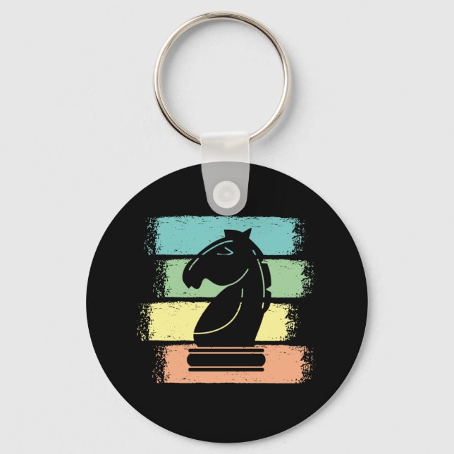 Chess Horse Retro Keychain (Front)