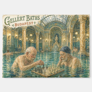 Chess in the Gellert Baths Budapest Hungary Magnet
