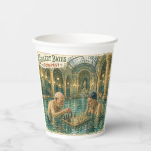 Chess in the Gellert Baths Budapest Hungary Paper Cups