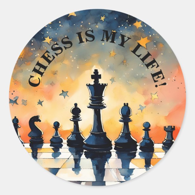 Chess Is My Life Classic Round Sticker (Front)
