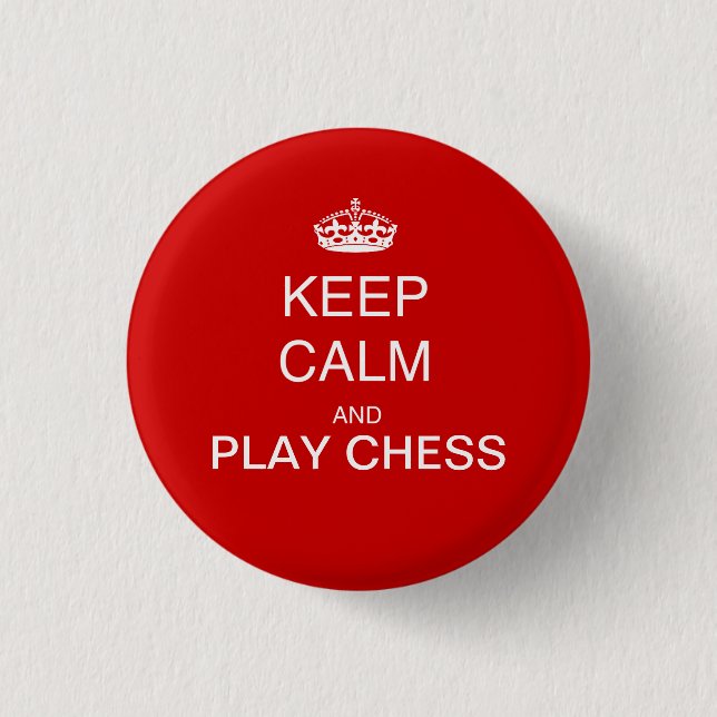 CHESS - keep calm and play chess red 1 Inch Round Button (Front)
