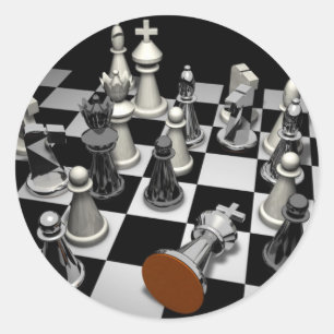 Chess Keychain Classic Round Sticker