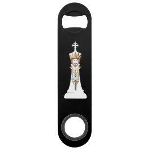 Chess king / black and white bar key