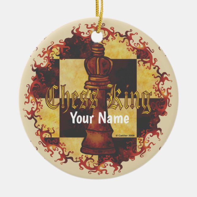 Chess King  Ceramic Ornament (Front)