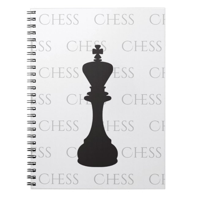 Chess King Classic Piece Modern Black, White Notebook (Front)