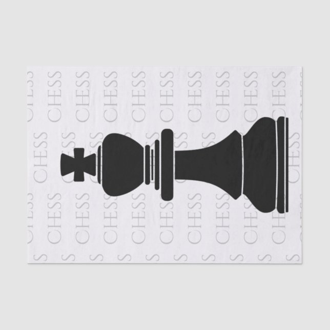 Chess King Classic Piece Modern Black, White Tissue Paper (Front)