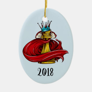 Chess King Keepsake Year Ceramic Ornament