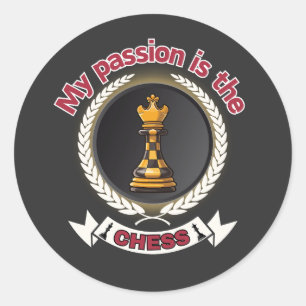 Chess King Laurel Crown Passion Strategy Power Classic Round Sticker