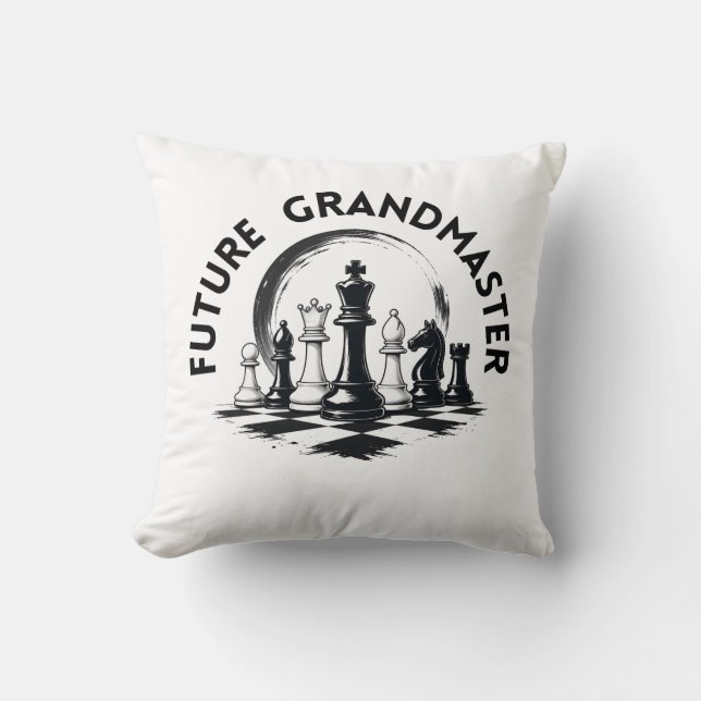 Chess King Strategy Classic Chess Design Throw Pillow (Front)