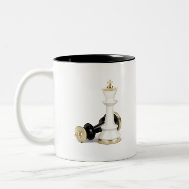 Chess kings Two-Tone coffee mug (Left)