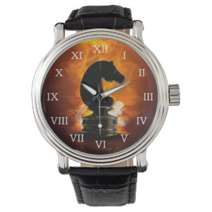 Chess Knight in Flames Watch