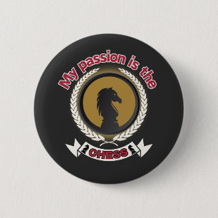 Chess Knight Laurel Crown Passion Strategy T-Shirt 2 Inch Round Button