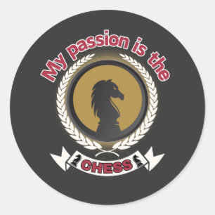 Chess Knight Laurel Crown Passion Strategy T-Shirt Classic Round Sticker