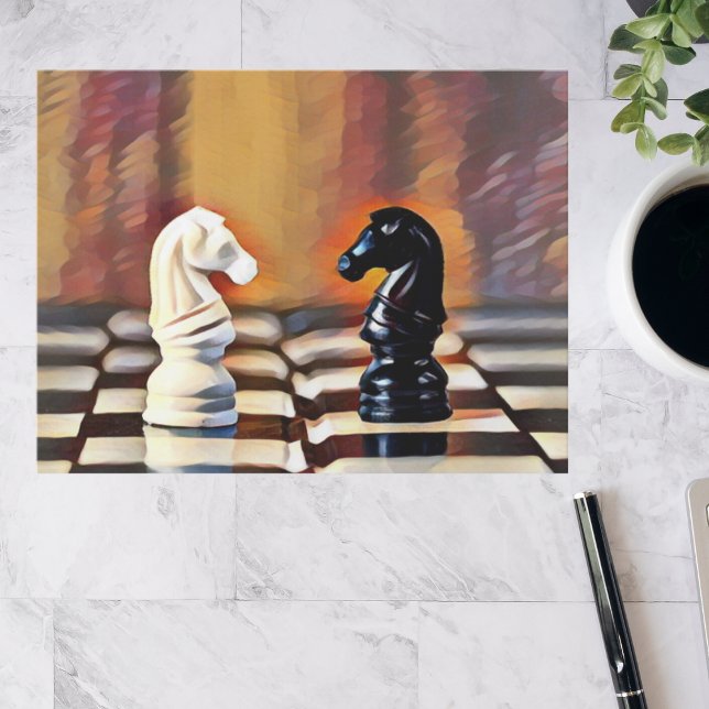 Chess Knights Chess Board Postcard (Creator Uploaded)