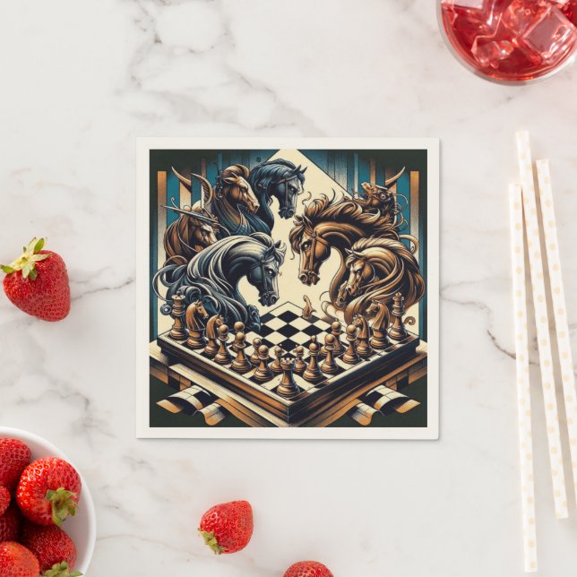 Chess Knights Fantasy Napkins Party Decor (Insitu)