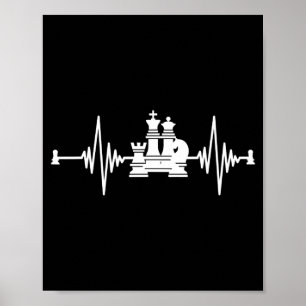 Chess Lover   Heartbeat Chess T-Shirt Poster