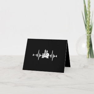 Chess Lover   Heartbeat Chess T-Shirt Thank You Card