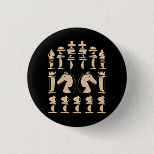 Chess :Lover Knight Chess Figure Chess 1 Inch Round Button