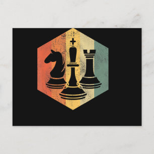 Chess Lover   Knight King Rook Chess Colourful Gif Announcement Postcard