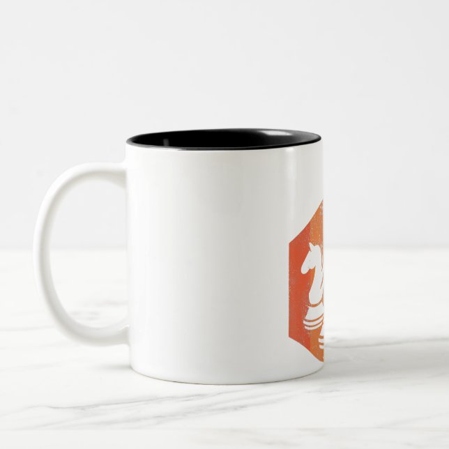 Chess Lover | Knight King Rook Chess Colourful Gif Two-Tone Coffee Mug (Left)