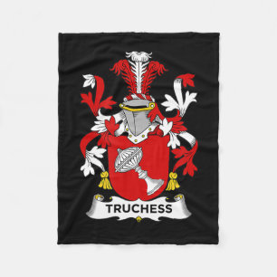 Chess Lover   Truchess Coat of Arms - Family Crest Fleece Blanket