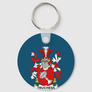 Chess Lover Truchess Coat of Arms - Family Crest Keychain