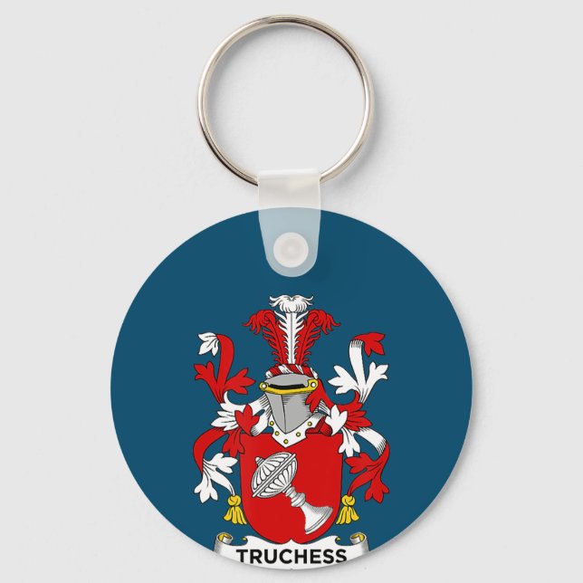 Chess Lover | Truchess Coat of Arms - Family Crest Keychain (Front)