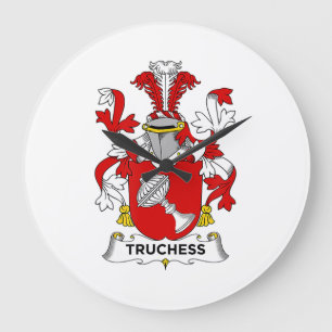 Chess Lover Truchess Coat of Arms - Family Crest Large Clock