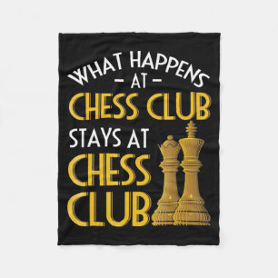 Chess Lover   What Happens At Chess Club Humor Fleece Blanket