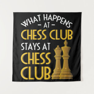 Chess Lover   What Happens At Chess Club Humor Tapestry