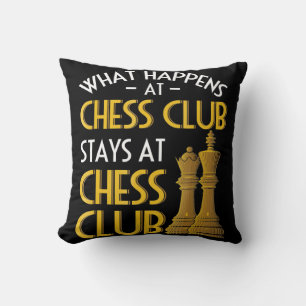 Chess Lover   What Happens At Chess Club Humor Throw Pillow