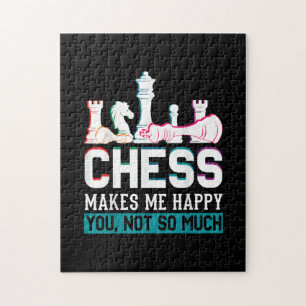 Chess Makes Me Happy Humour Funny Gift Jigsaw Puzzle