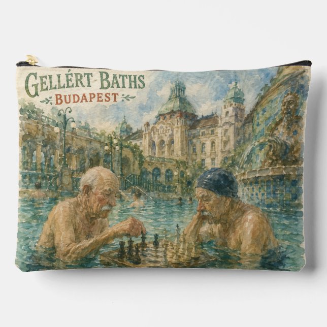 Chess match Gellert Baths Budapest Hungary Accessory Pouch (Front)