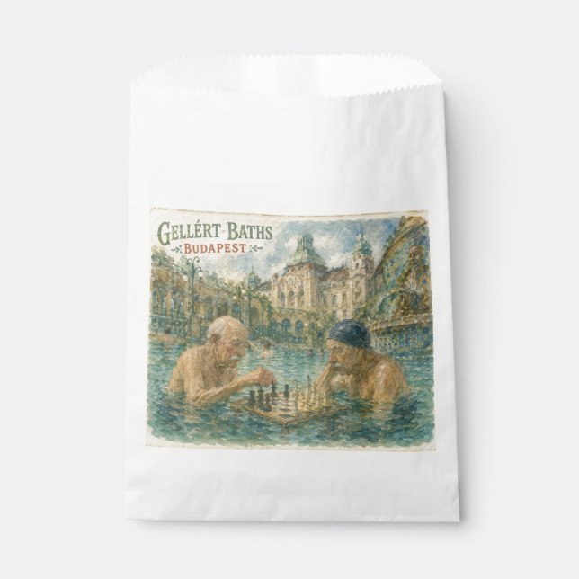 Chess match Gellert Baths Budapest Hungary Favour Bag (Front)