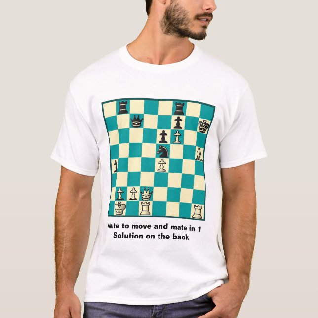 Chess Mate In 1 Puzzle #1 Basic T-Shirt (Front)