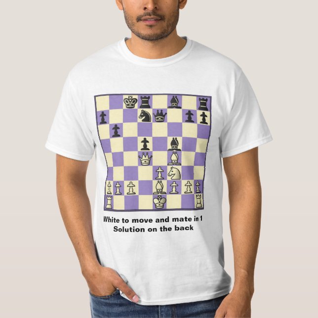 Chess Mate In 1 Puzzle #2 Value T-Shirt (Front)