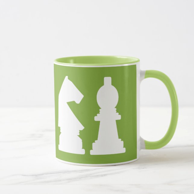 CHESS monogramme personnalisé & tasses couleur (Droite)