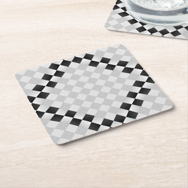 Chess Pad by Kenneth Yoncich Square Paper Coaster (Angled)