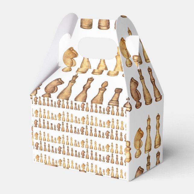 chess pattern wrapping paper favor box (Front Side)