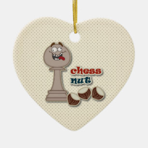 Chess Pawn, Chess Nuts and Chestnuts Ceramic Ornament